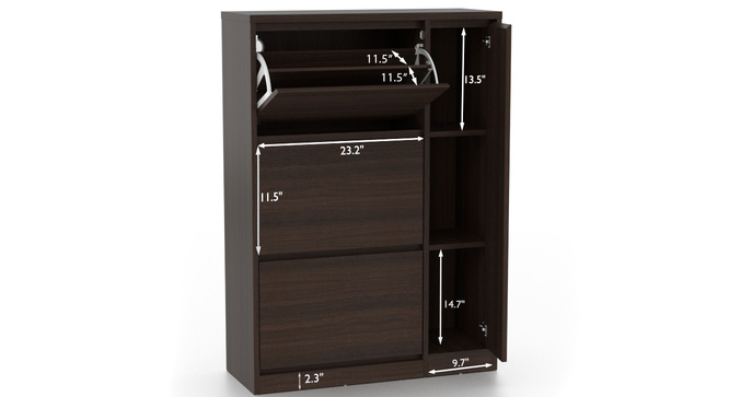 Portain Shoe Cabinet With Boot Storage (Dark Walnut)